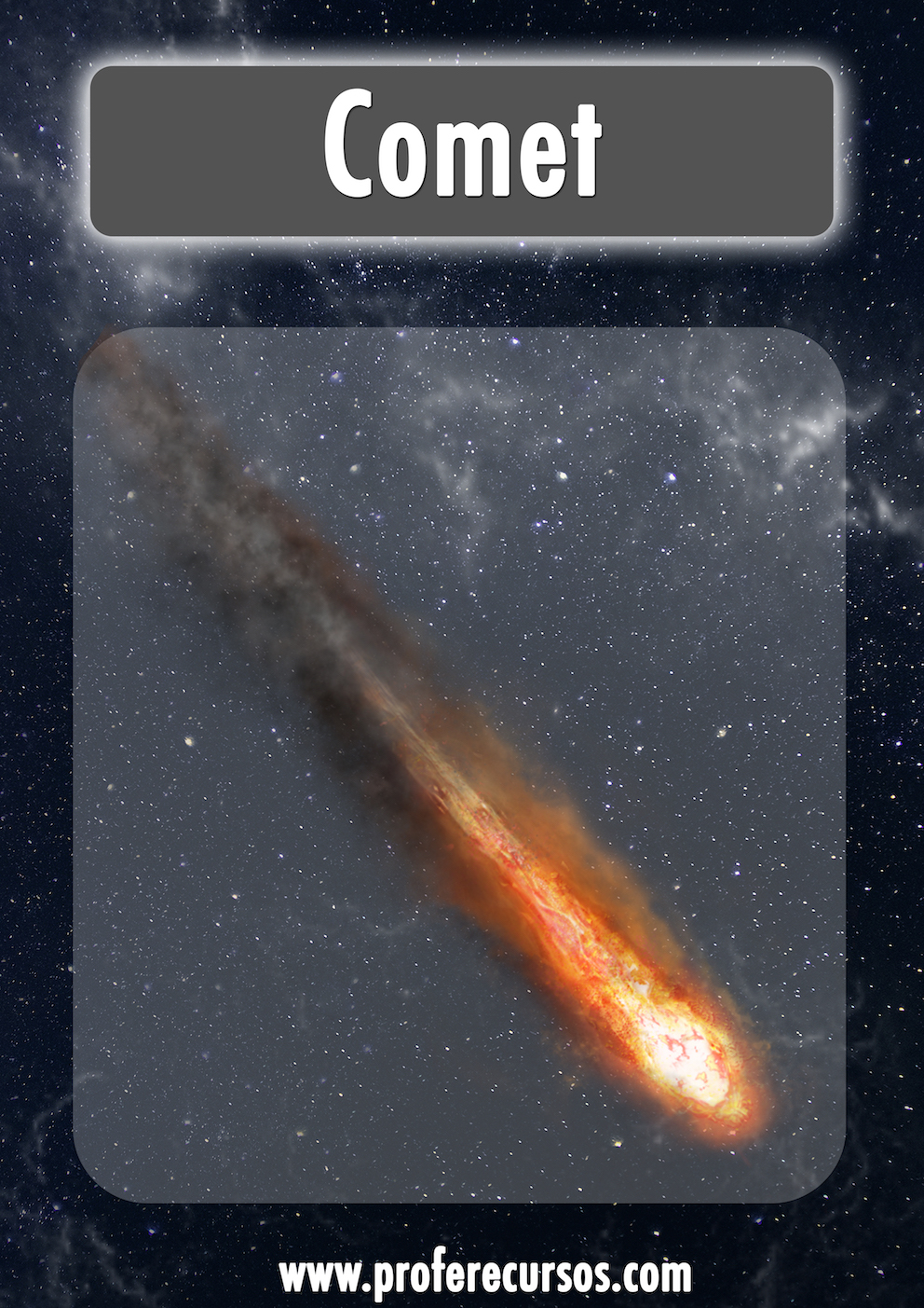Comet Space Vocabulary Flashcards