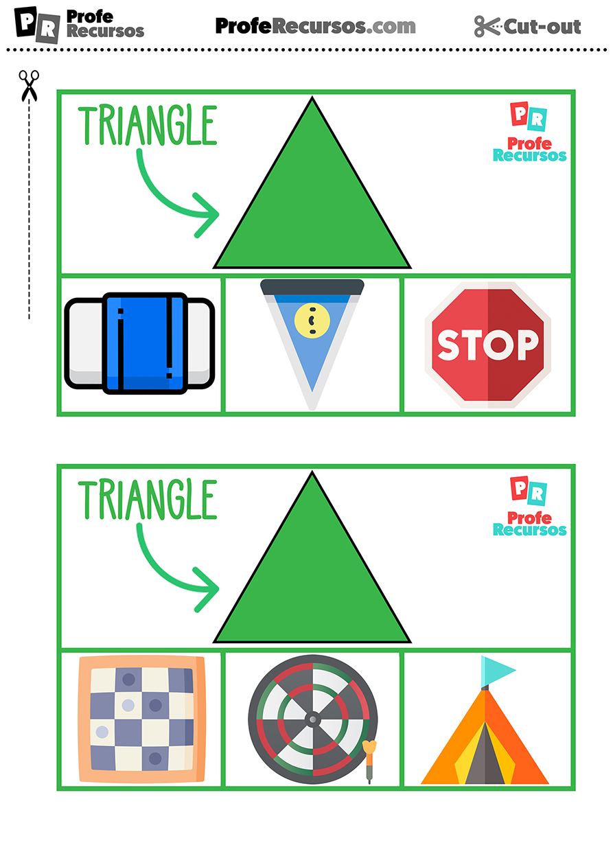 Triangulo aprender forma en ingles